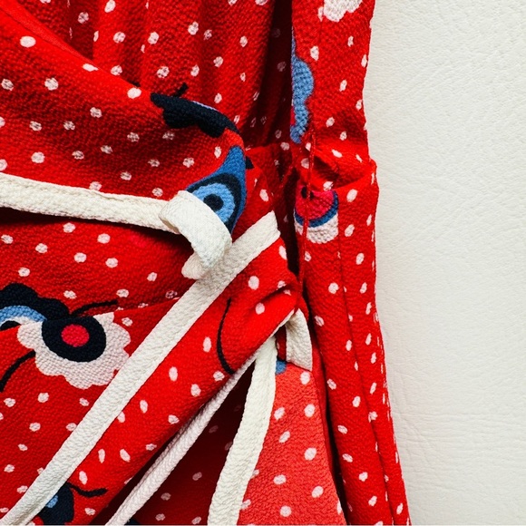 MODCLOTH RED BLUE FLORAL DAPPER DRESS SIZE S - Picture 7 of 8